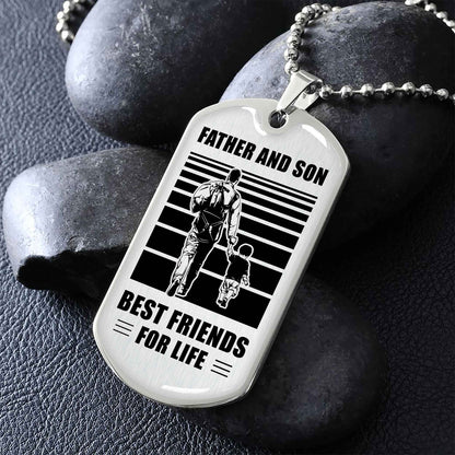 VGT_TRL Military Chain Silver Plated 18K Gold Plated Father And Son Best Friend For Life Gift For Your Son