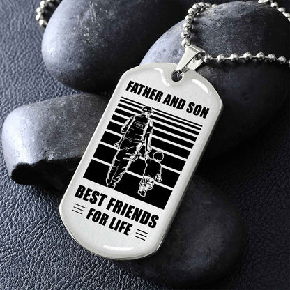 VGT_TR Military Chain Silver Plated 18K Gold Plated Father And Son Best Friend For Life Gift For Your Son