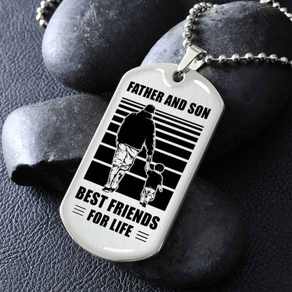 VGT_TR Military Chain Silver Plated 18K Gold Plated Father And Son Best Friend For Life Gift For Your Son