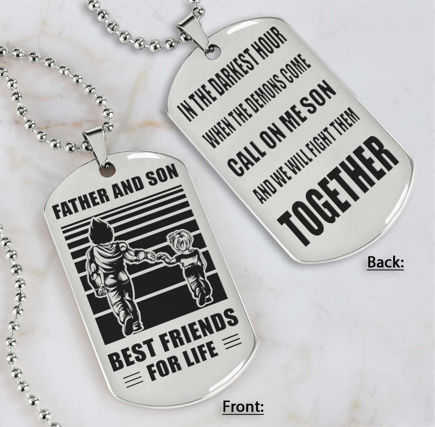 personalized double sided dog tag call on me son and we will fight them together gifts for your son from dad