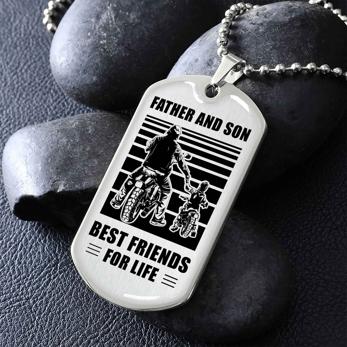 military chain silver plated 18k gold plated father and son best friend for life gift for your son