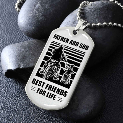 Military Chain Silver Plated 18K Gold Plated Father And Son Best Friend For Life Gift For Your Son