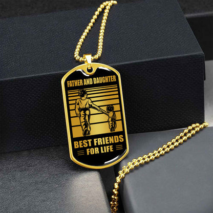 VGT_TR Military Chain Silver Plated 18K Gold Plated Father And Son Best Friend For Life Gift For Your Son