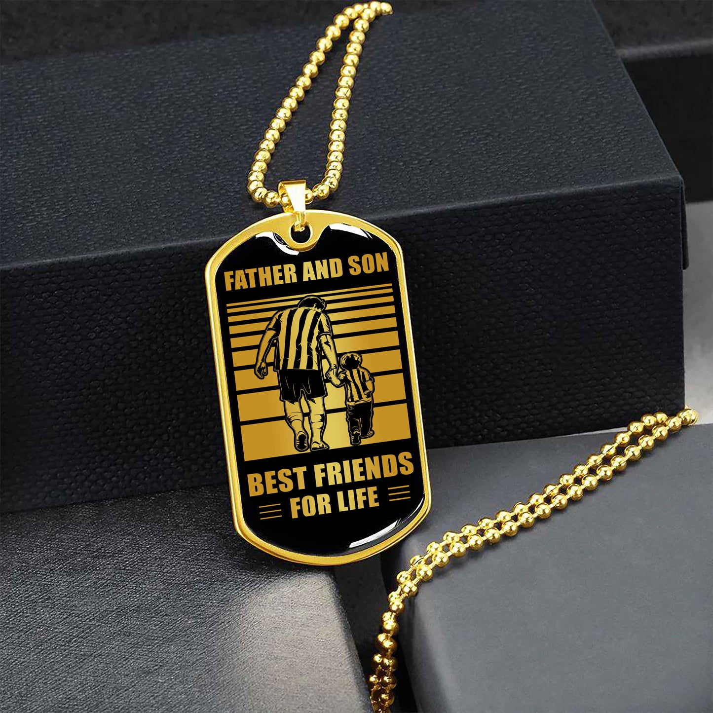 vgt_trl military chain silver plated 18k gold plated father and son best friend for life gift for your son