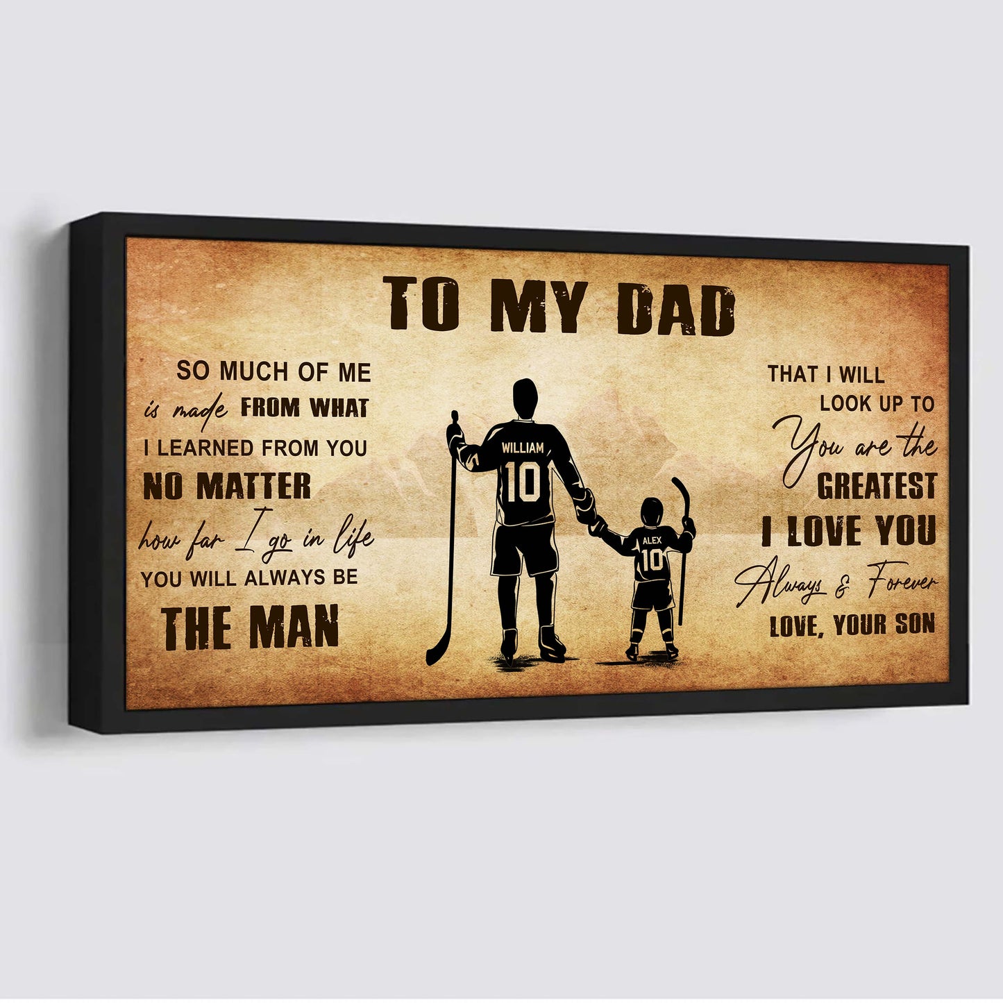 family to my dad - you are the greatest i love you poster canvas from son to father gifts for father