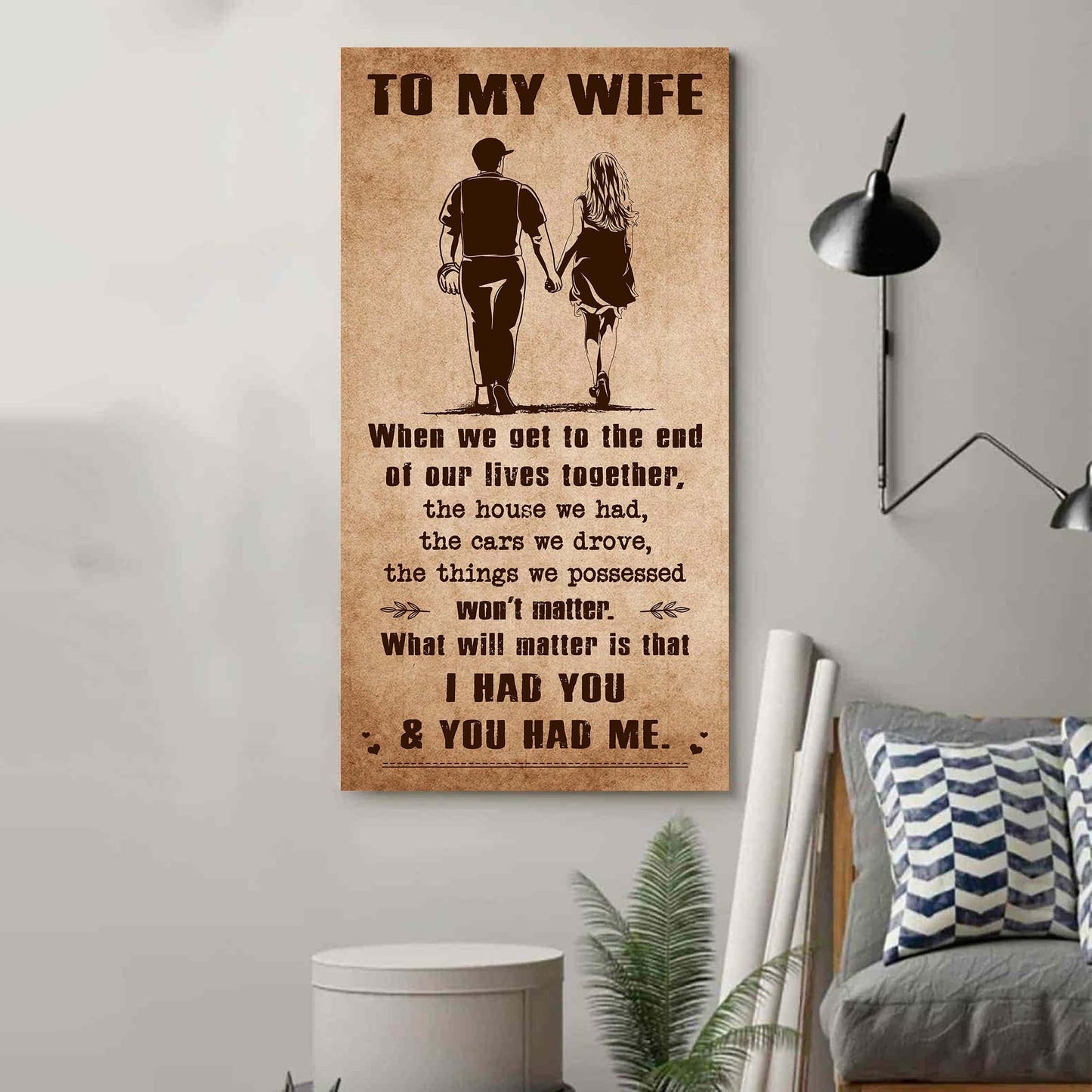 drb vgt- i had you and you had me wife and husband - vertical poster canvas, gift for your darling