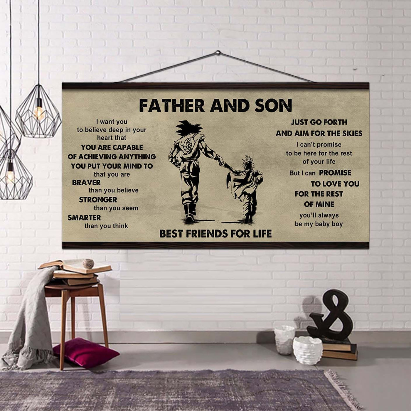 drb father and daughter best friends for life  - that you are braver than you believe poster canvas gift for daughter from father