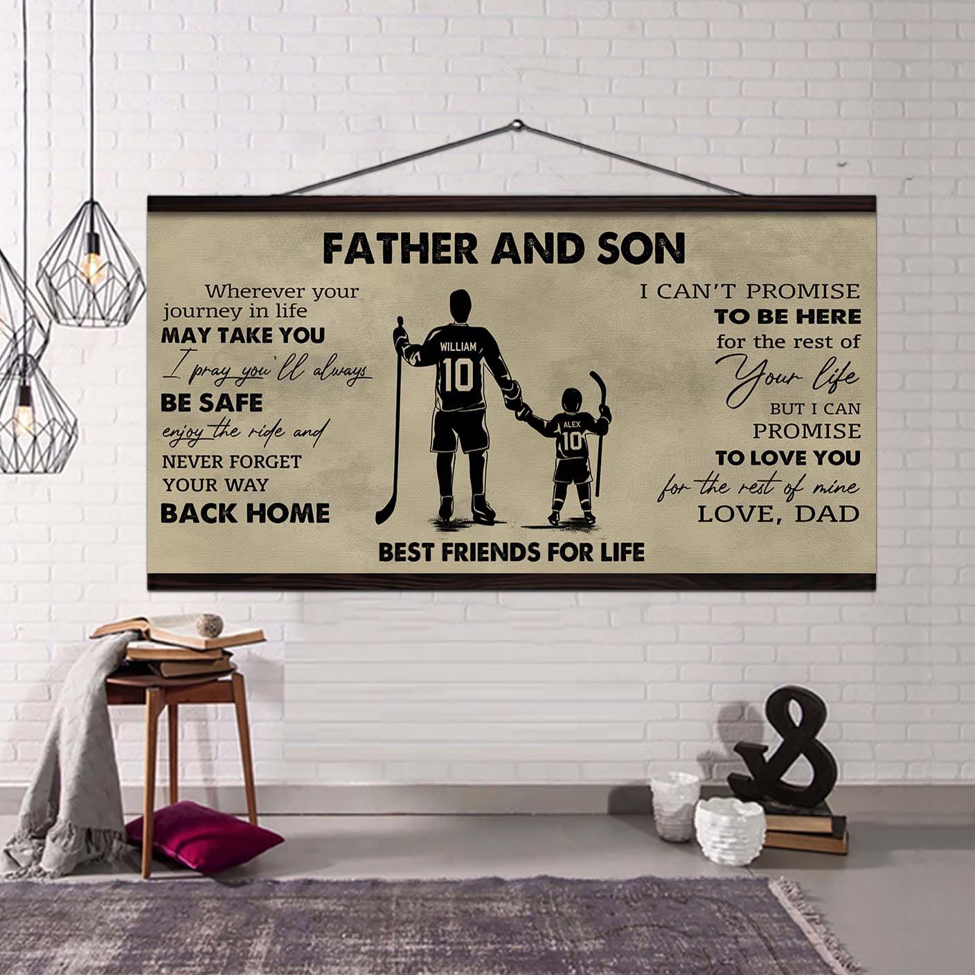 family father and son best friends for life - never forget your way back home poster canvas gift for son from father