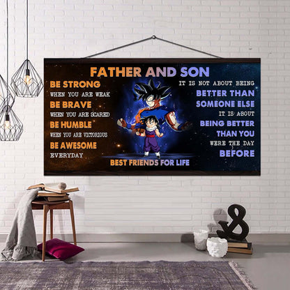 Personalized GK To Son Poster Canvas Father And Son Best Friends For Life - Message For Your Son Gifts For Him