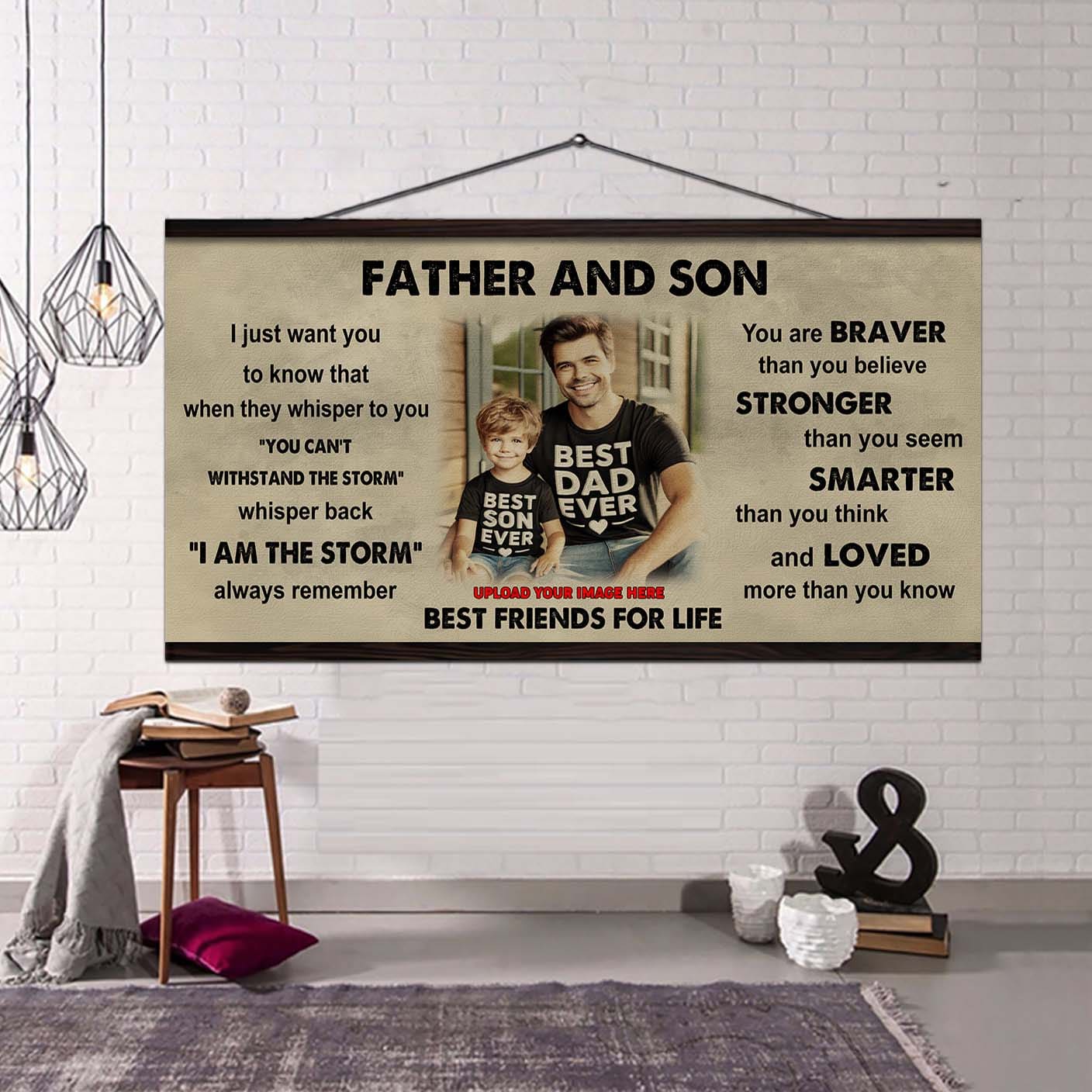 vikings father and daughter best friends for life - i am the storm poster canvas gift for daughter from father