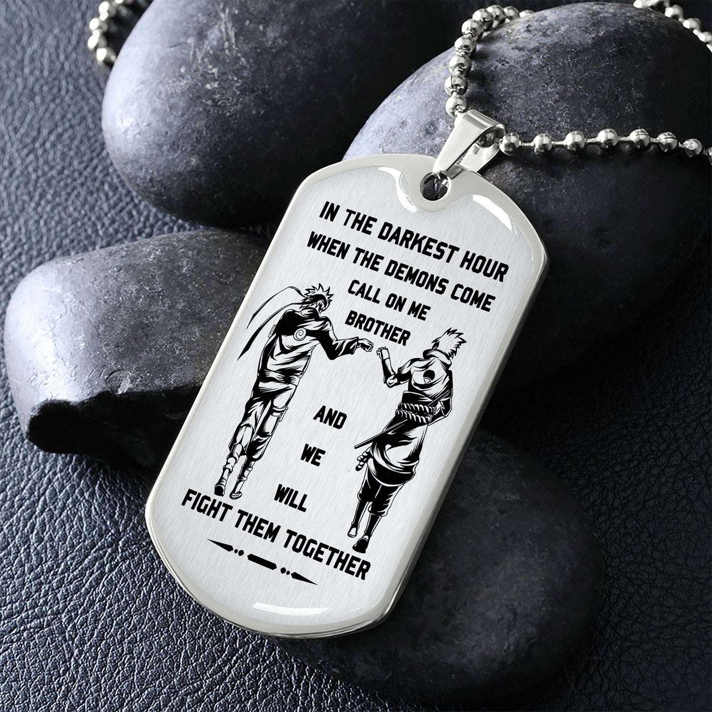 military chain gifts from brother in the darkest hour, when the demons come call on me brother and we will fight them together