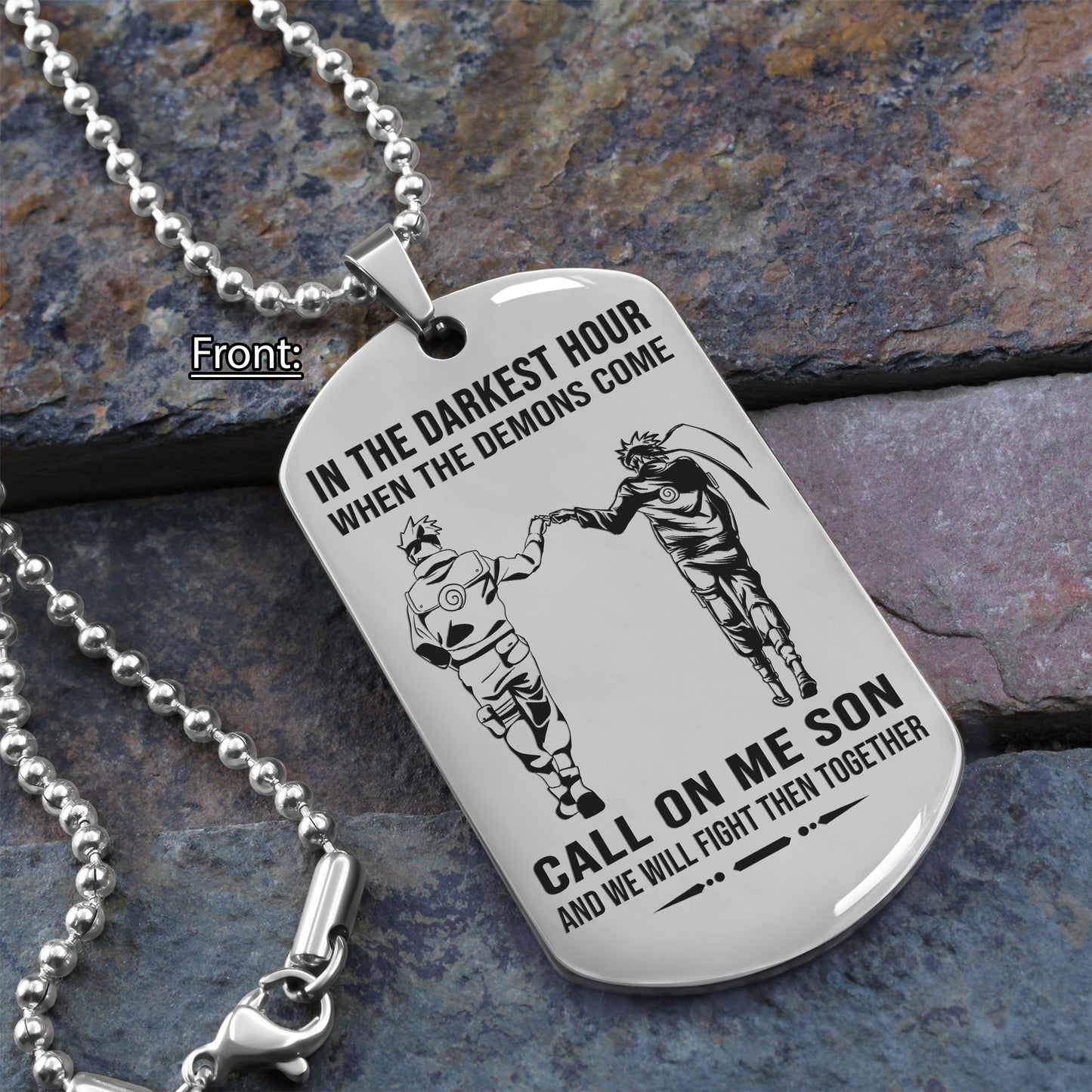 customizable one sided nrt dog tag call on me daddy call on me son and we will fight them together