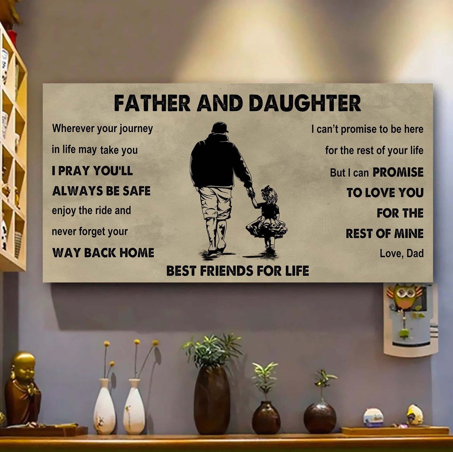 drb vgt father and son best friends for life - ver 2 never forget your way back home poster canvas gift for son from father