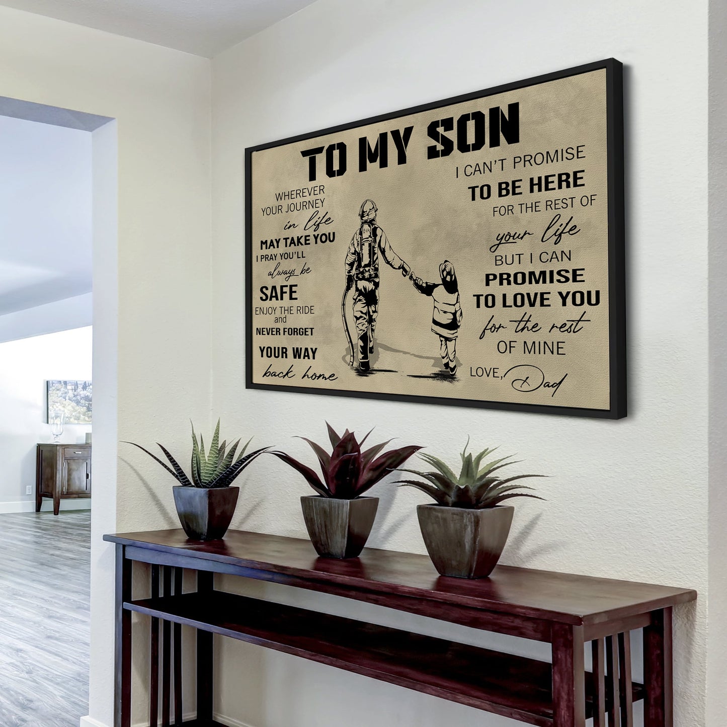 canvas poster dad to son your way back home i can promise to love you for the rest of mine