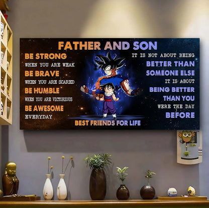 Personalized GK To Son Poster Canvas Father And Son Best Friends For Life - Message For Your Son Gifts For Him