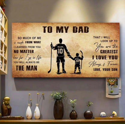 Family To My Dad - You Are The Greatest I Love You Poster Canvas From Son To Father Gifts For Father