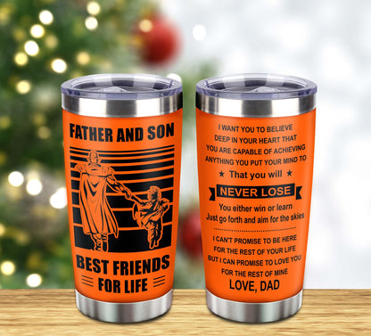 NVL Customizable DRB tumbler, gifts from Dad To Son Father And Son Best Friend For Life With Inspriration Message