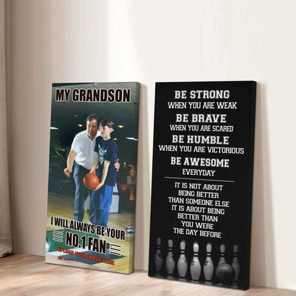 Baseball- My Grandson Be Strong When You Are Weak Be Awesome Everyday Set 2 Canvas Wall Art From Grandpa To Grandson