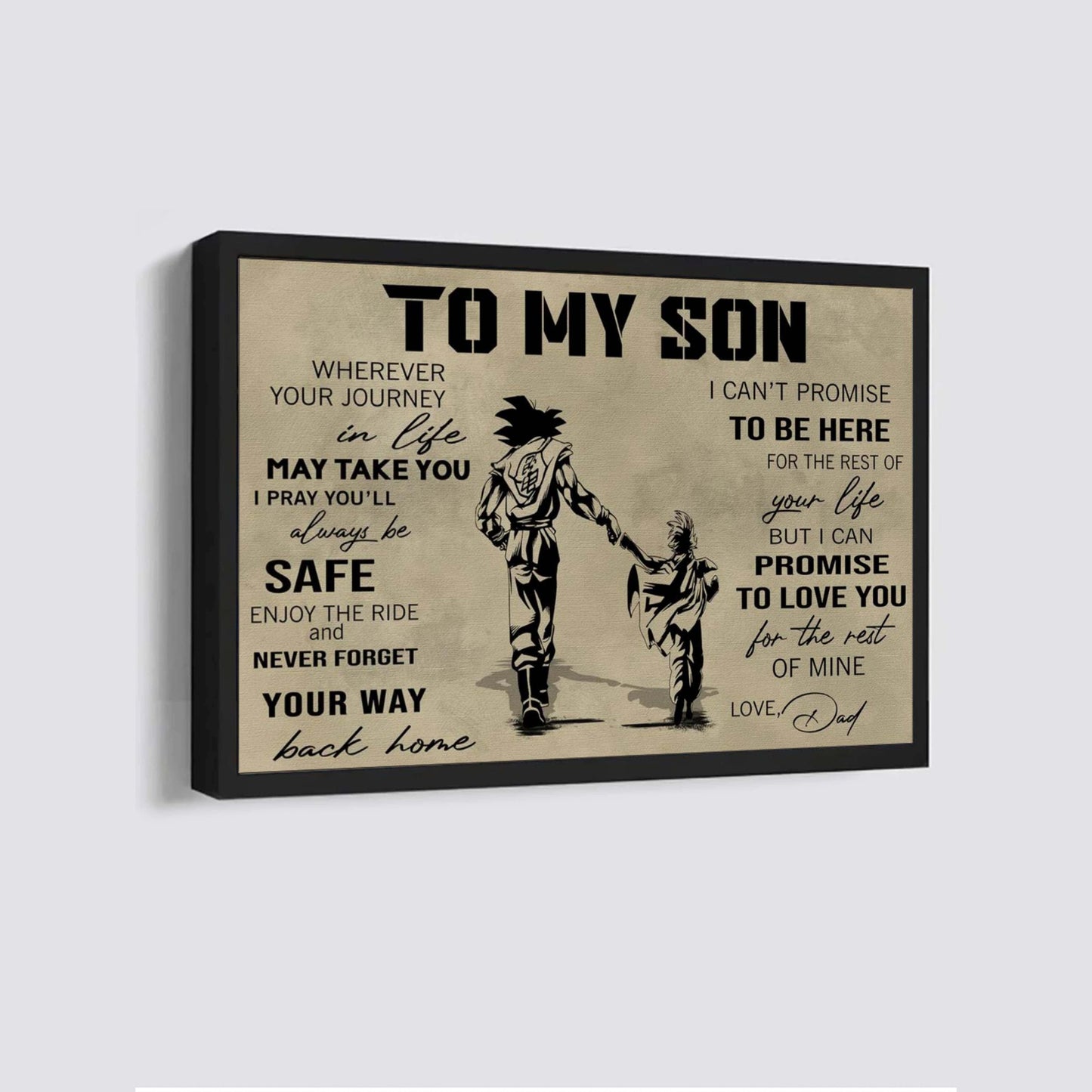 canvas poster dad to son your way back home i can promise to love you for the rest of mine