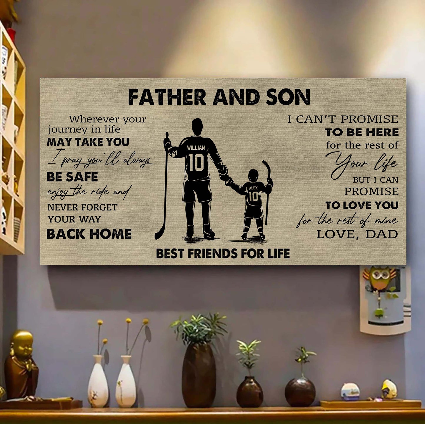 family father and son best friends for life - never forget your way back home poster canvas gift for son from father