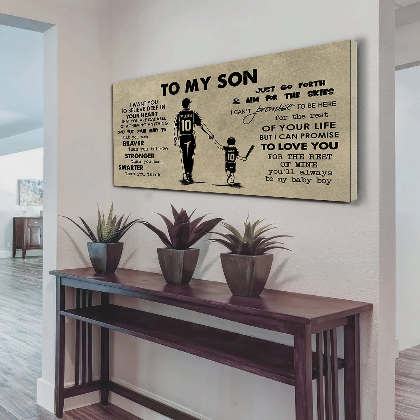 dad and son- canvas poster