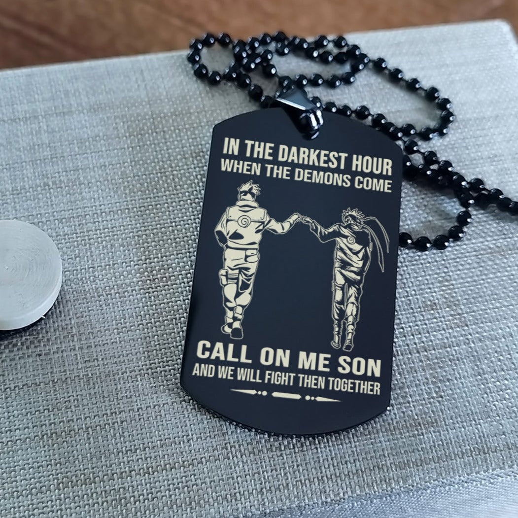 customizable one sided nrt dog tag call on me daddy call on me son and we will fight them together