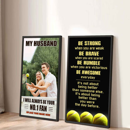 Baseball- Couple To My Husband Be Strong When You Are Weak Be Awesome Everyday Set 2 Canvas Wall Art