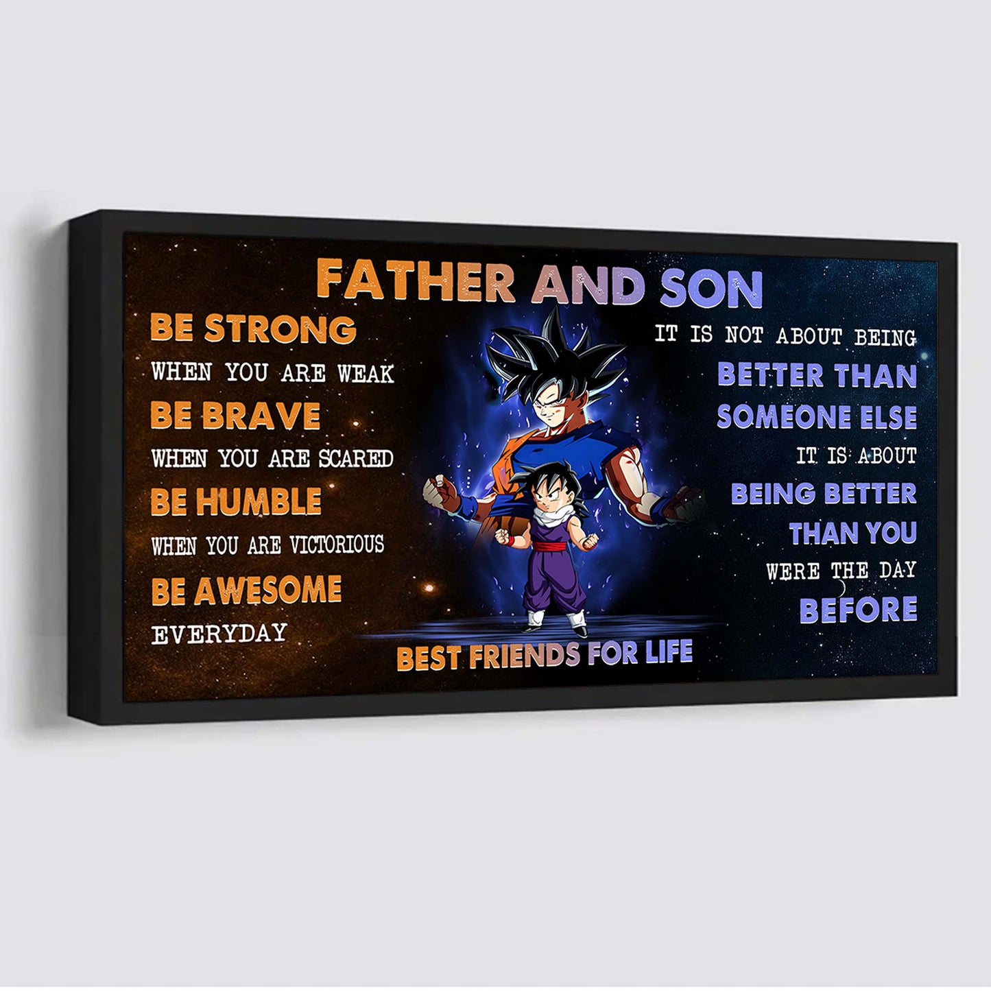 personalized gk to son poster canvas father and son best friends for life - message for your son gifts for him