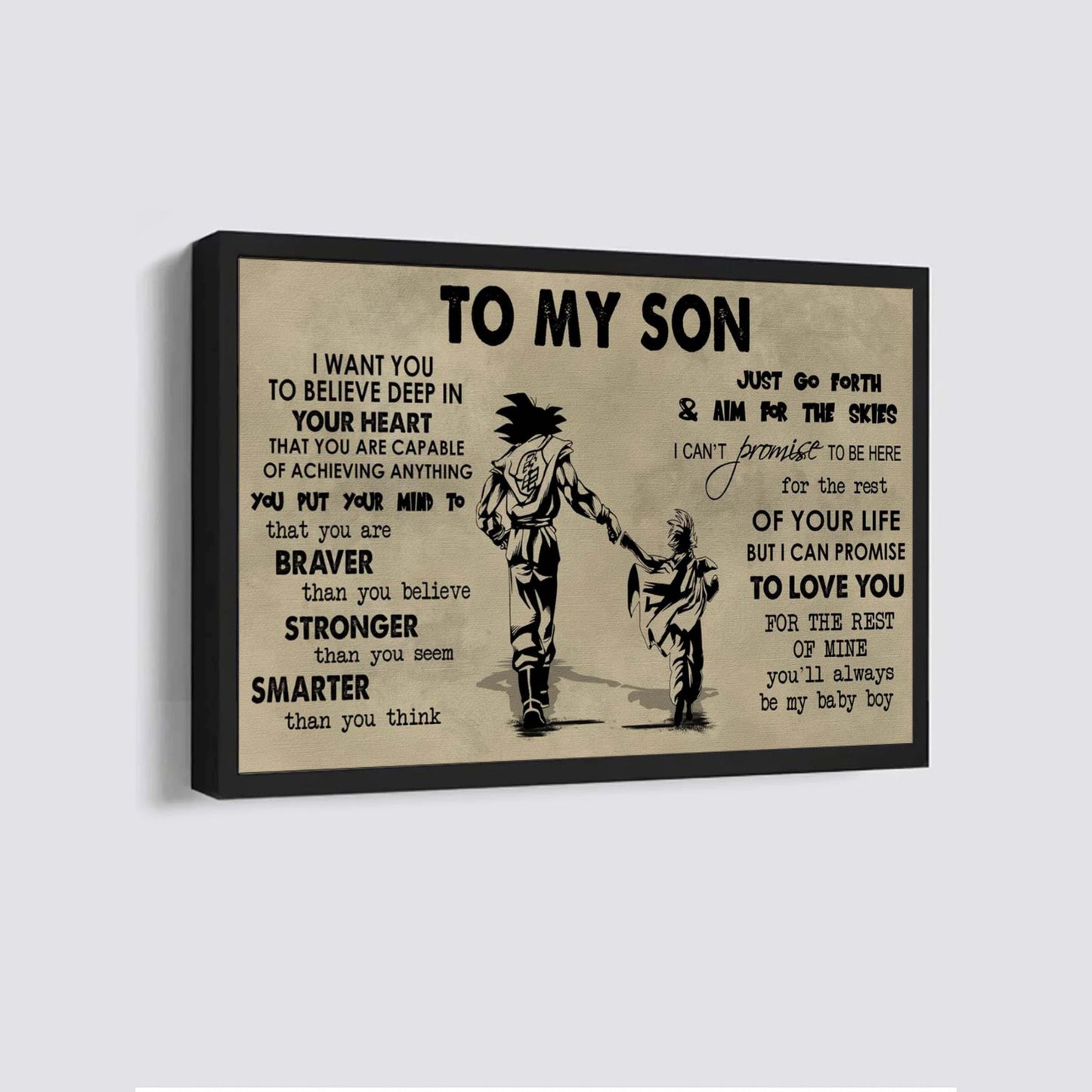 canvas poster dad to son you are braver than you believe you'll always be my baby boy