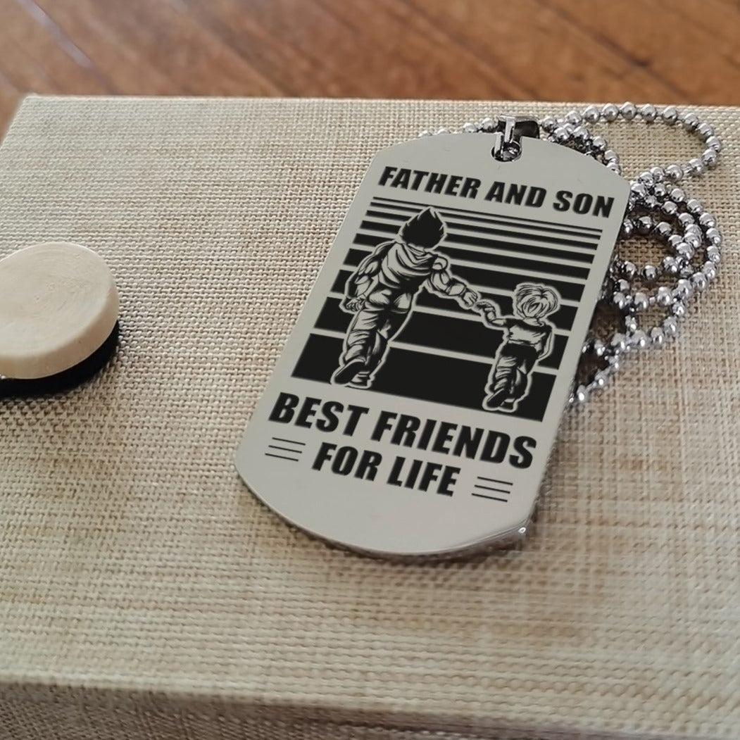 personalized double sided dog tag father and son best friends for life i will be there