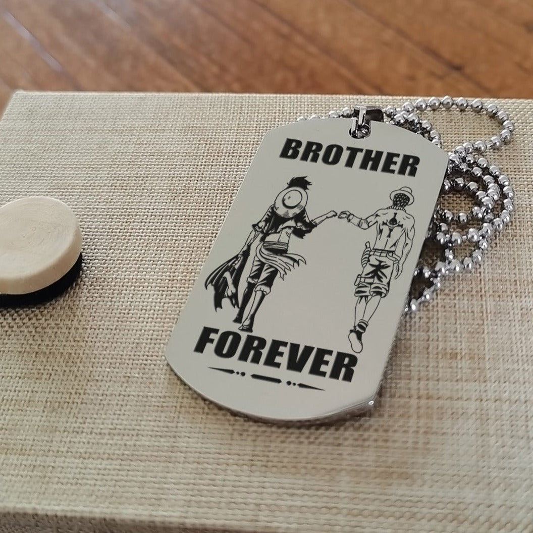 op engraved double sided dog tag gift from brother, in the darkest hour, when the demons come call on me brother and we will fight them together, brother forever