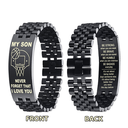 DS2 Customizable basketball bracelet, gifts from dad mom to son- I hope you believe in yourself