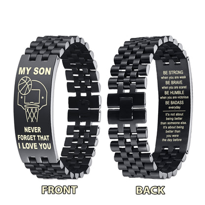 DS4Customizable basketball bracelet, gifts from dad mom to son- I hope you believe in yourself