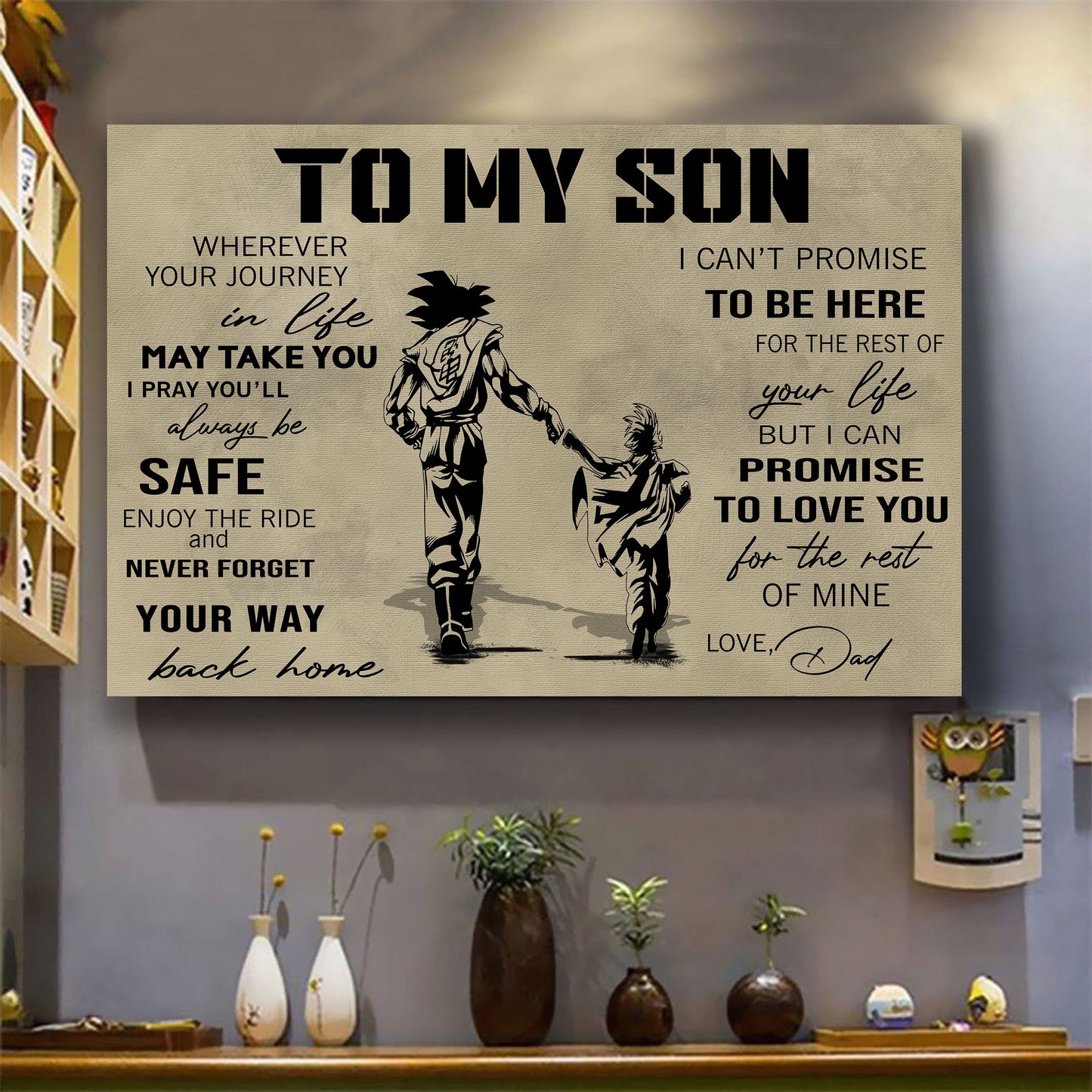 canvas poster dad to son your way back home i can promise to love you for the rest of mine