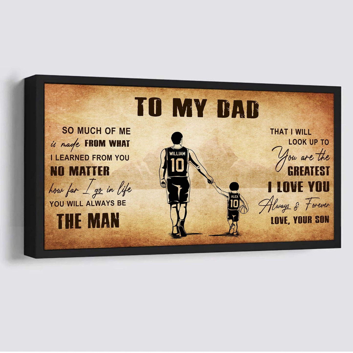 family to my dad - you are the greatest i love you poster canvas from son to father gifts for father