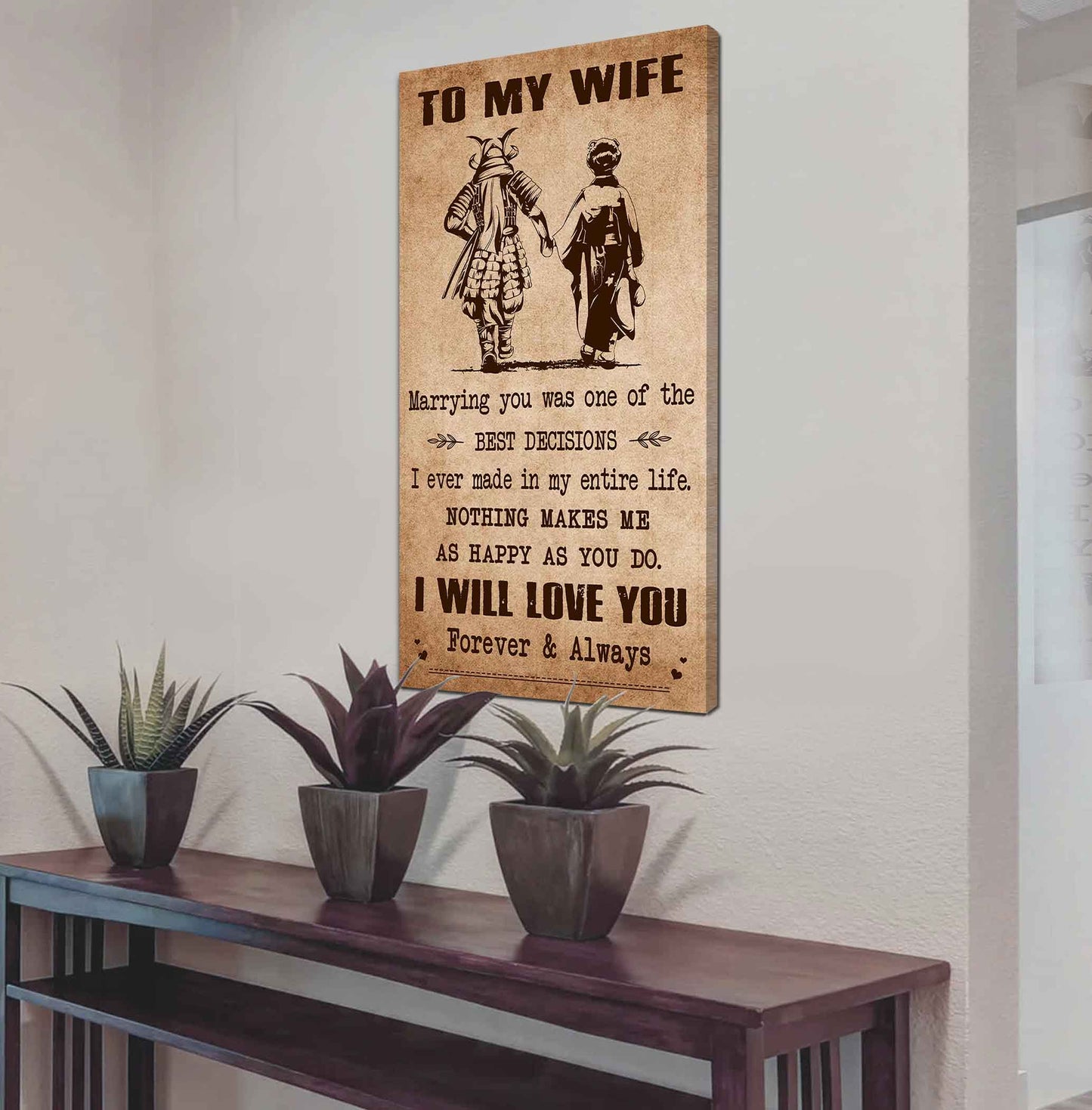 drb vgt- poster canvas to my wife marrying you was one of the best decisions - i will love you forever and always gift for your wife