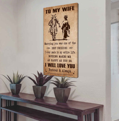 DRB VGT- Poster Canvas To My Wife Marrying You Was One Of The Best Decisions - I Will Love You Forever And Always Gift For Your Wife