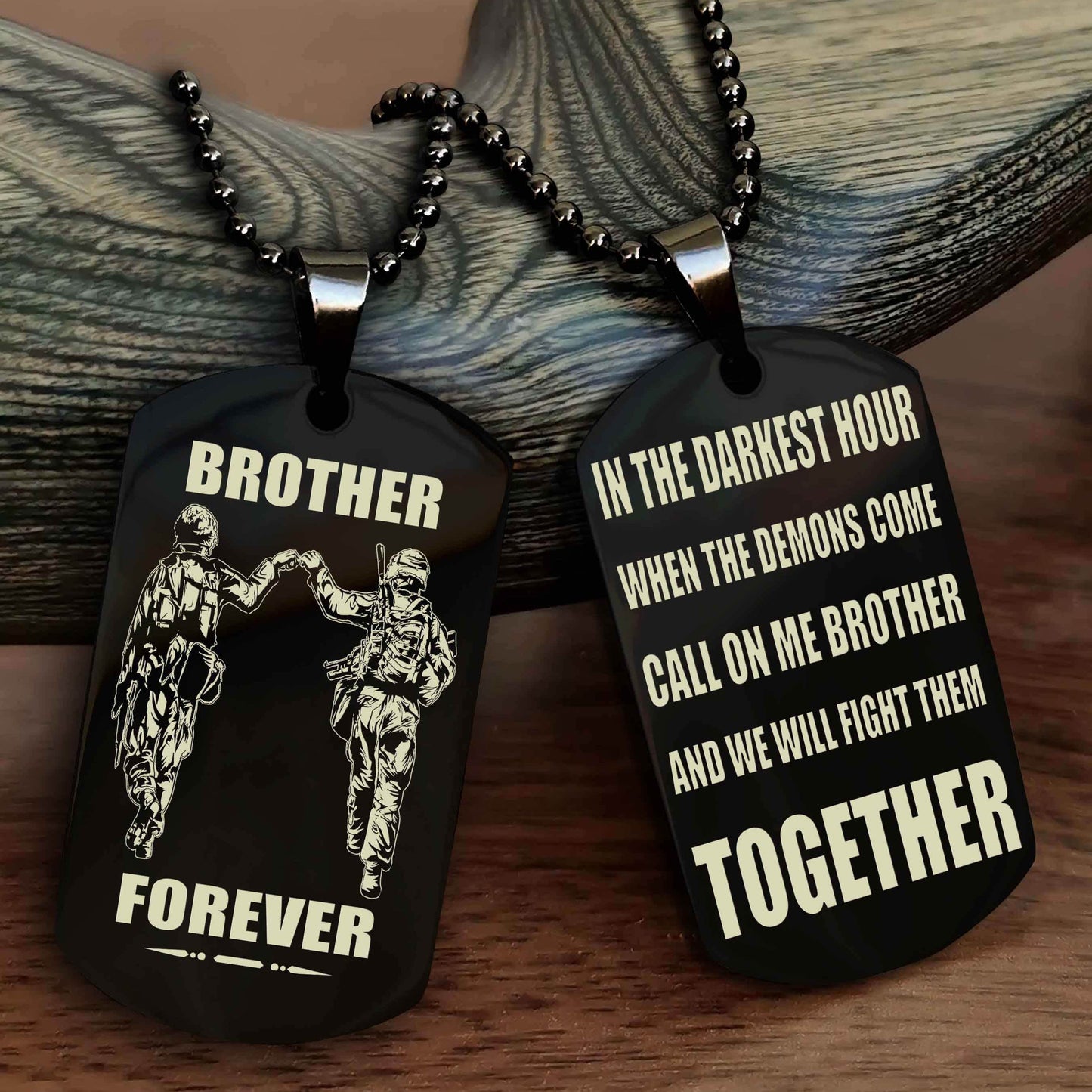 drb personalized double sided dog tag for my brother - call on me brother and we will fight them together gift for your friend