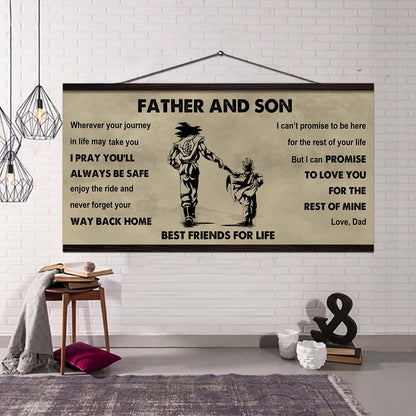 FAMILY-PHOTO UPLOAD Father And Son Best Friends For Life - Ver 2 Never Forget Your Way Back Home Poster Canvas Gift For Son From Father