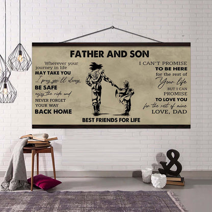 DRB Father And Son Best Friends For Life - Never Forget Your Way Back Home Poster Canvas Gift For Son From Father