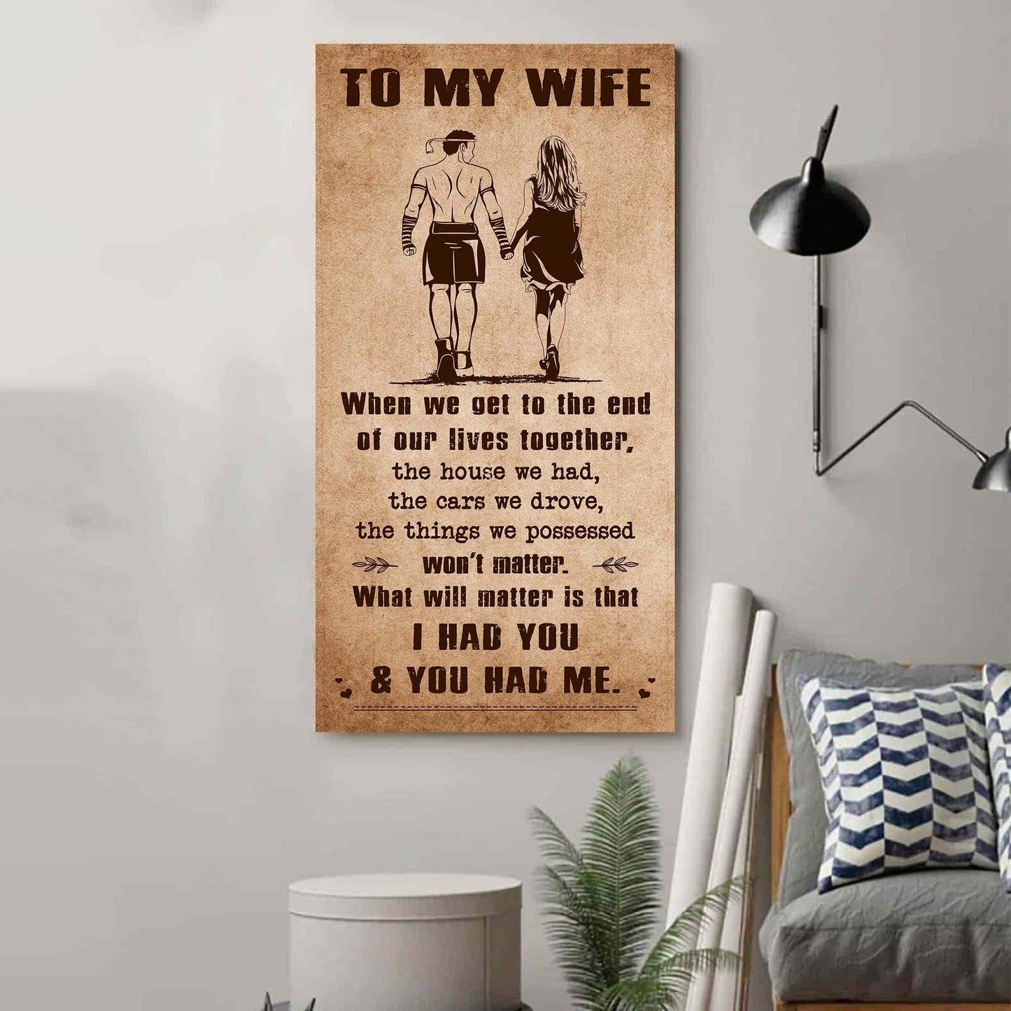 sport - i had you and you had me wife and husband - vertical poster canvas, gift for your darling