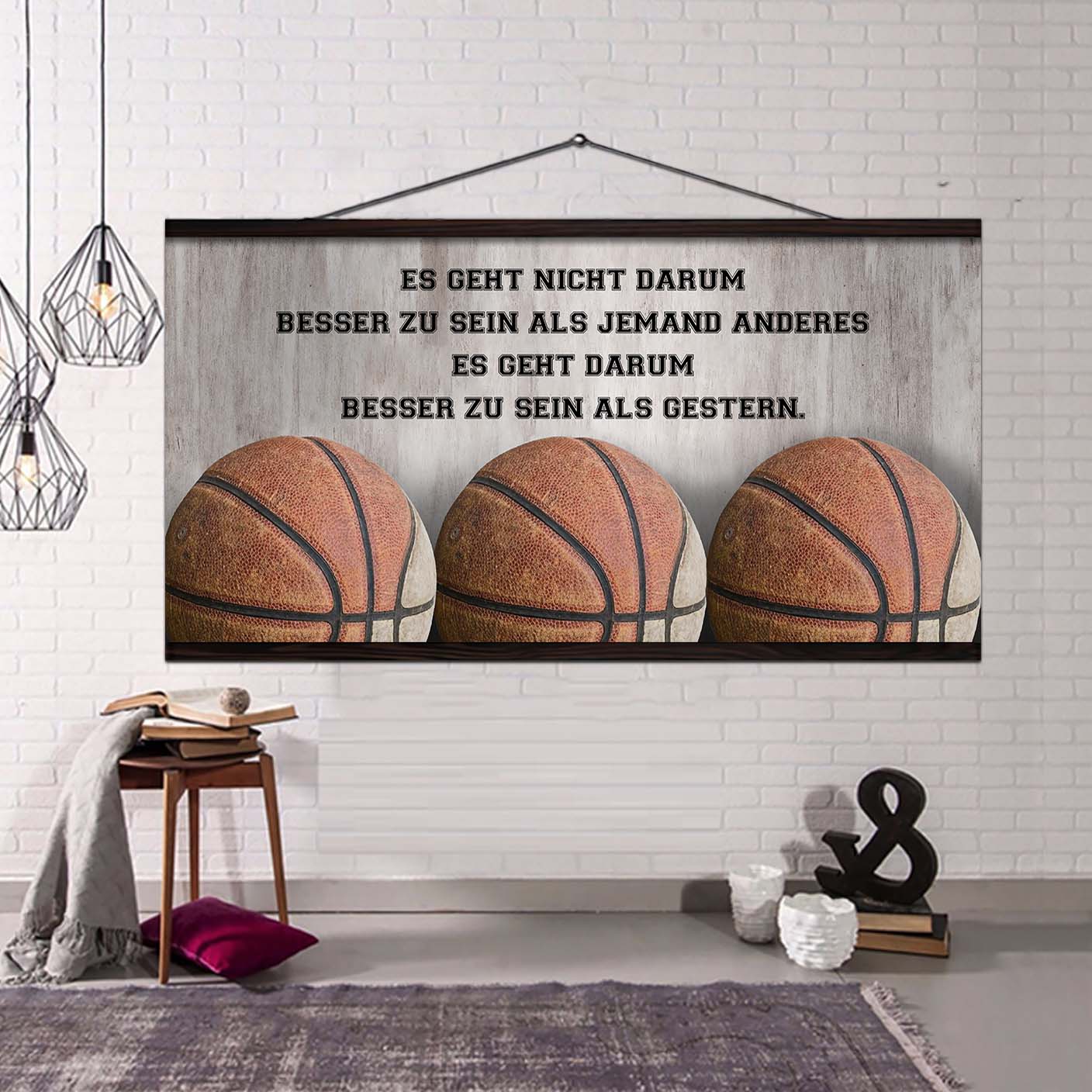 basketball leinwand es geht nicht darum, besser als jemand anderes zu sein