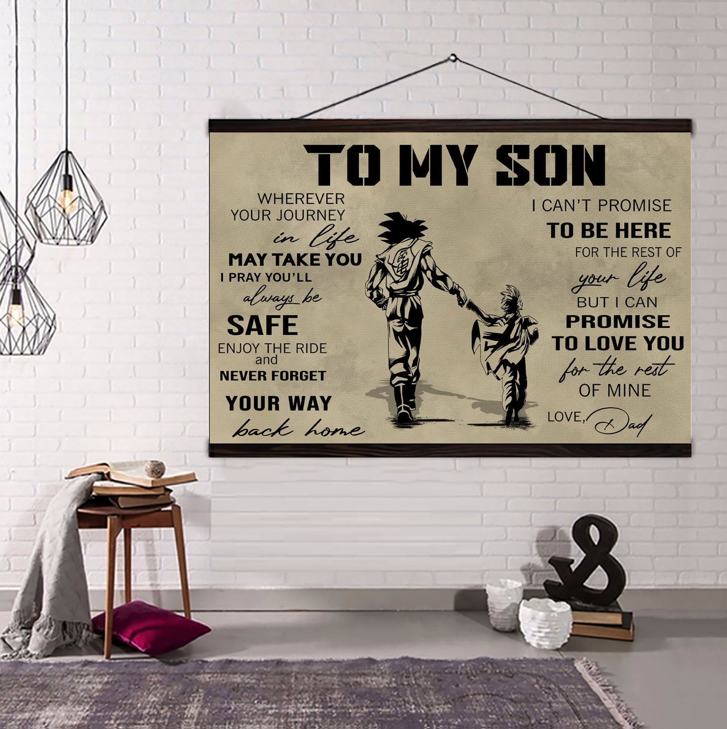 canvas poster dad to son your way back home i can promise to love you for the rest of mine