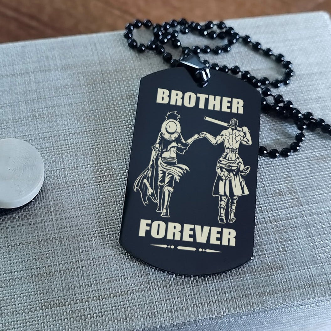 op engraved double sided dog tag gift from brother, in the darkest hour, when the demons come call on me brother and we will fight them together, brother forever