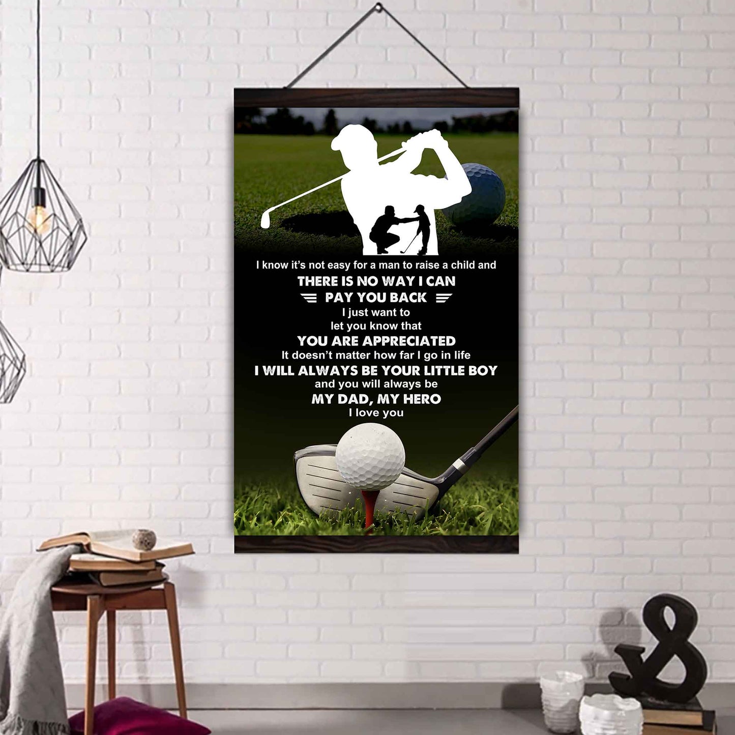 poster child canvas to my dad i know it's not easy - i will always be your little boy gift from son