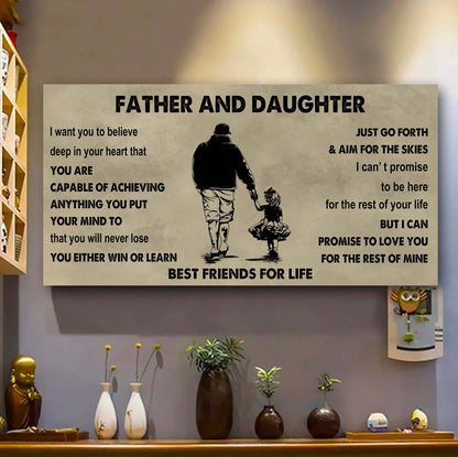 DRB Father And Daughter Best Friends For Life - Ver 2 Never Forget Your Way Back Home Poster Canvas Gift For Son From Father