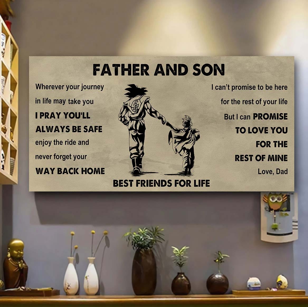 soldier father and son best friends for life - ver 2 never forget your way back home poster canvas gift for son from father