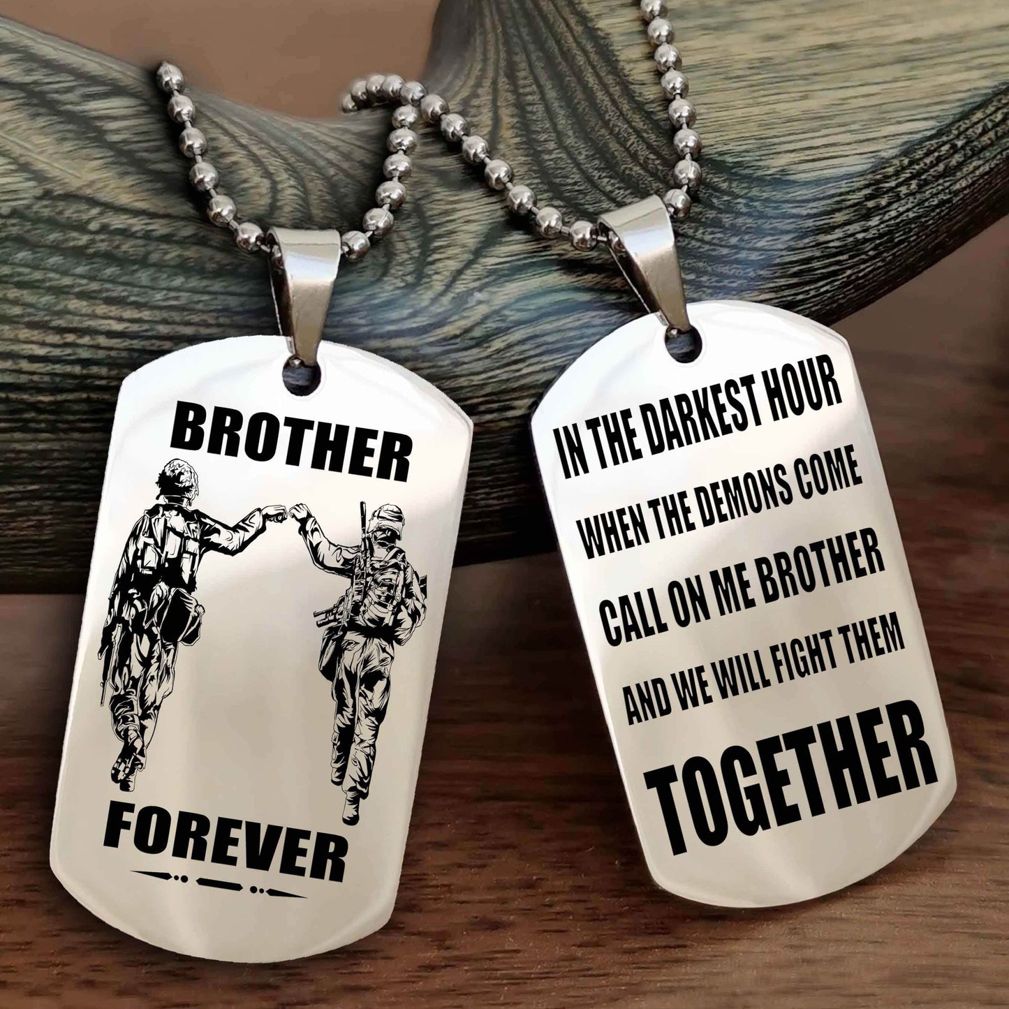 drb personalized double sided dog tag for my brother - call on me brother and we will fight them together gift for your friend