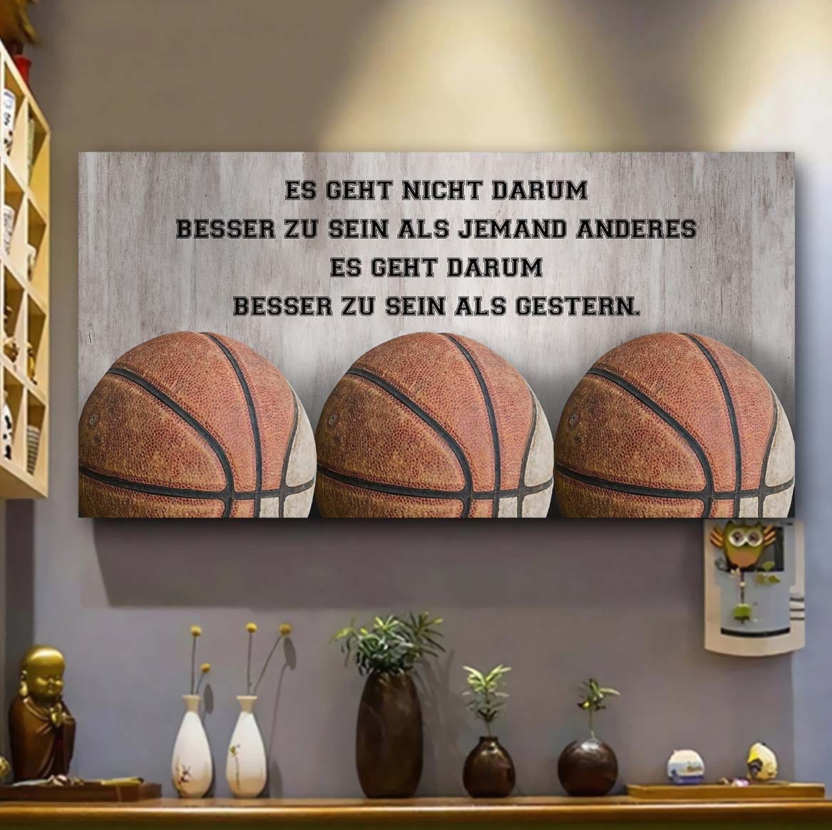 basketball leinwand es geht nicht darum, besser als jemand anderes zu sein