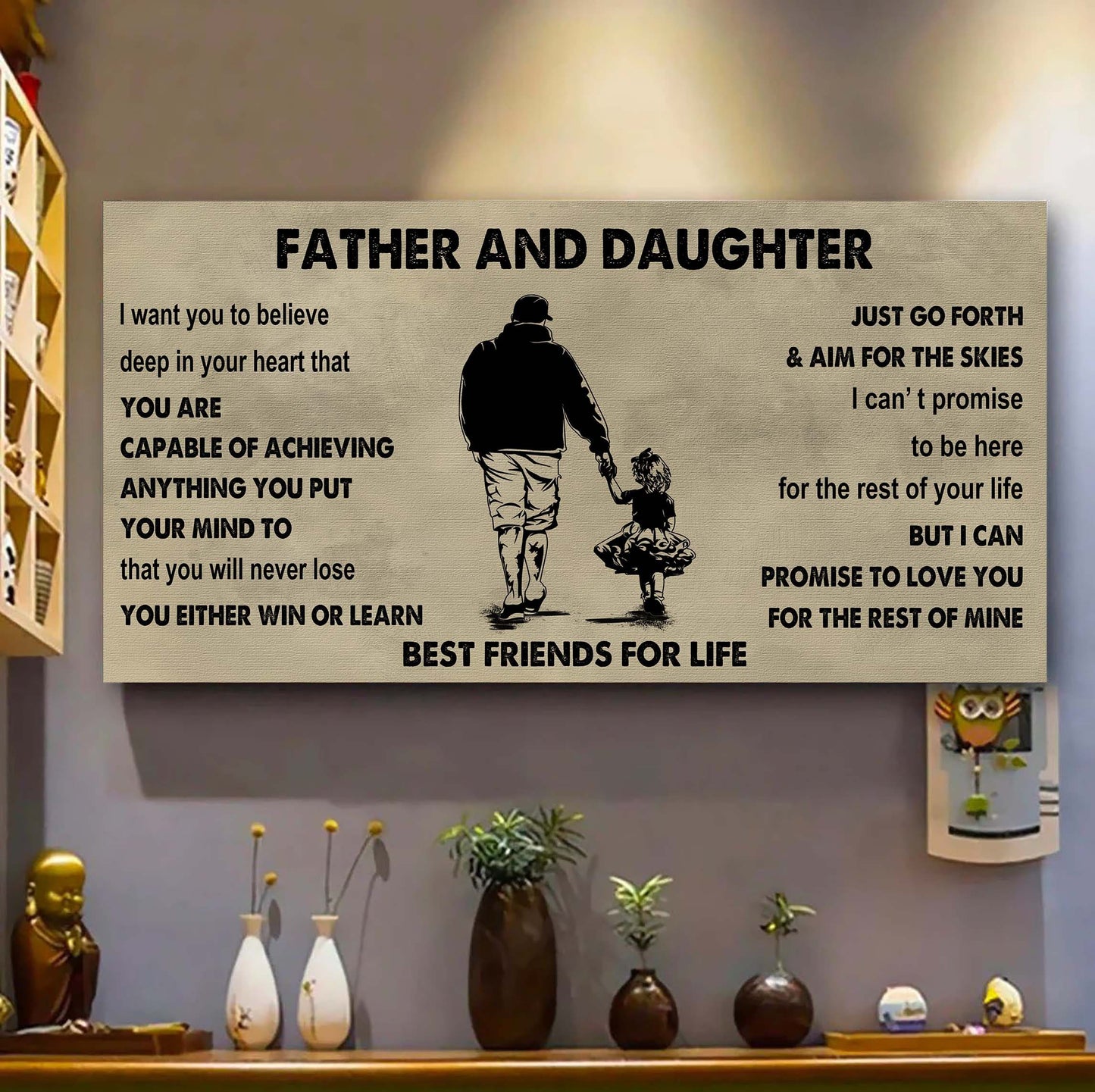 soldier father and daughter best friends for life - ver 2 you will never lose poster canvas gift for daughter from father